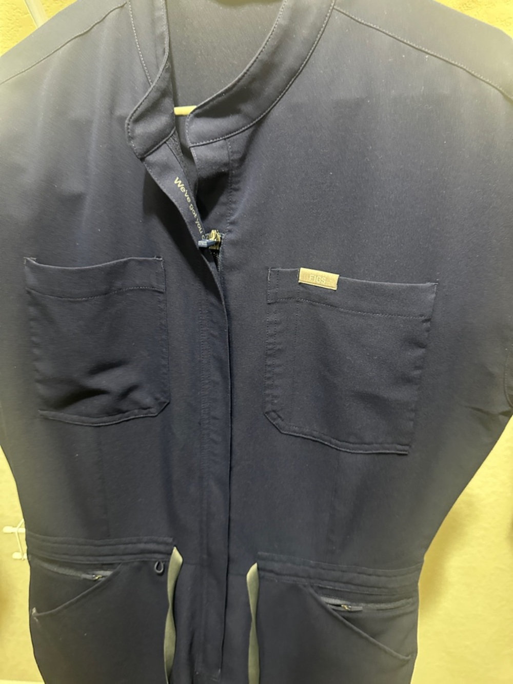 Figs Rafaela Navy Cap-Sleeve Cargo Jumpsuit - Picture 7 of 7